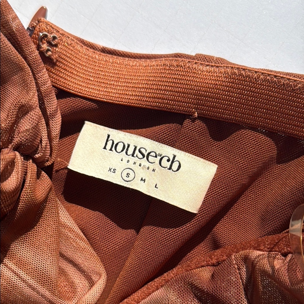House of CB Brown One-Shoulder Cutout Mini Dress - Picture 8 of 11